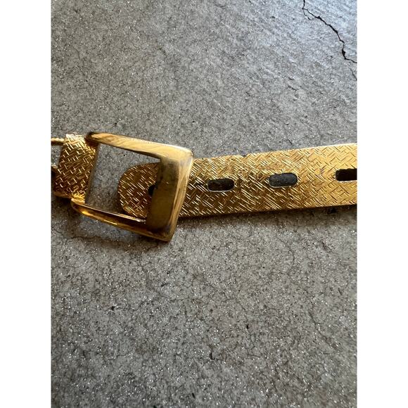 Vintage Belt, Gold, Brass Buckle, 70s 80s - Picture 3 of 12